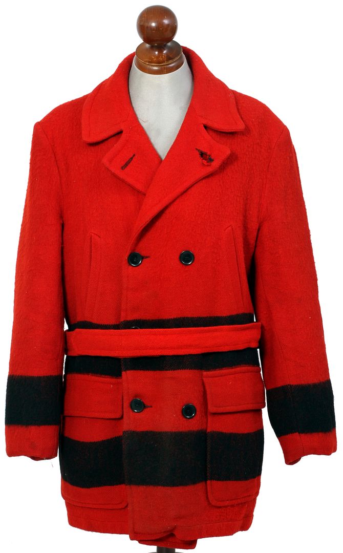 Red Stripe Blanket Coat VintageHaberdashers Blog